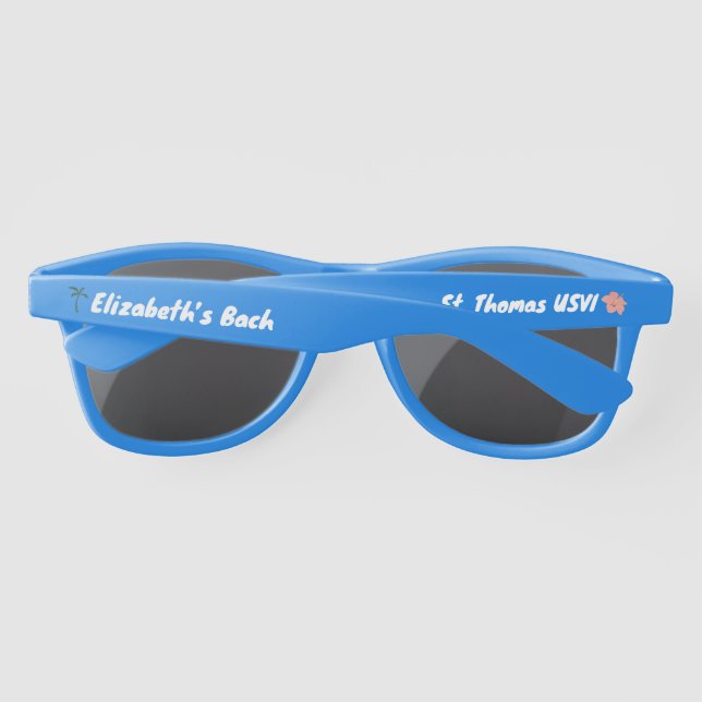 Gafas De Sol Personalizado Beach Bachelorette Party Favor (Reverso)