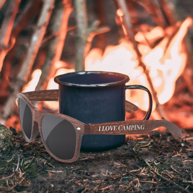 Gafas De Sol Personalizado Camping Dad Wood Look Sungafas (Perfect pair of sunglasses for your Dad that loves camping)