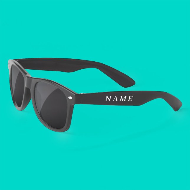 Gafas De Sol Personalizado negro simple Añadir su nombre elegan (Subido por el creador)