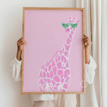 Gafas de sol Pink Giraffe Arte de pared – Estampad