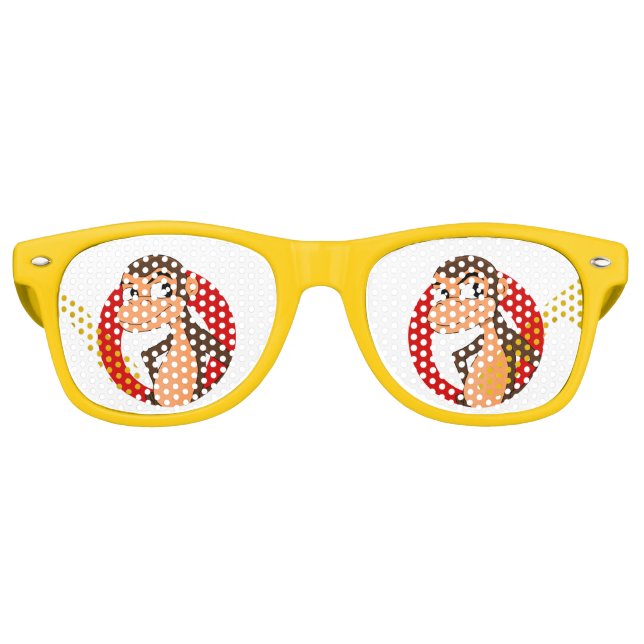 Gafas de sol retro de dibujos animados de chimpanc (Anverso)