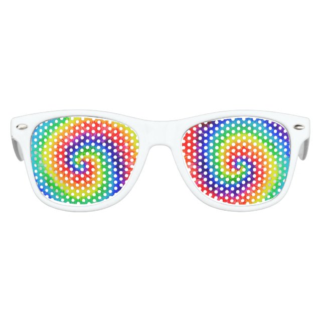 Gafas de sol retro en espiral arcoiris (Anverso)