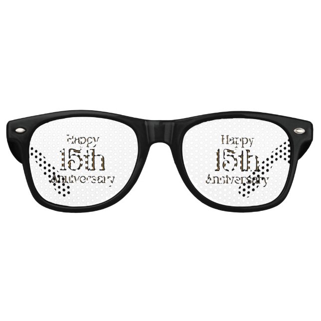 Gafas de sol retro para fiesta de aniversario 15 a (Anverso)