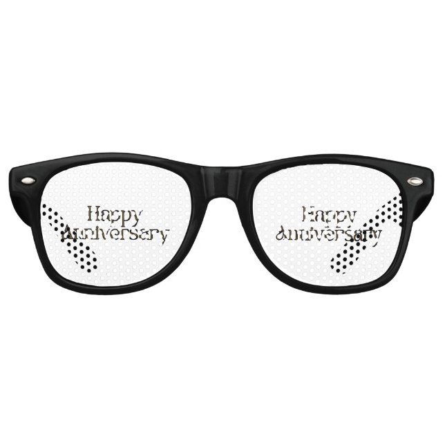 Gafas de sol retro para fiesta de aniversario feli (Anverso)