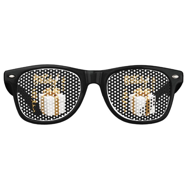 Gafas de sol retro para fiesta de cumpleaños con d (Anverso)