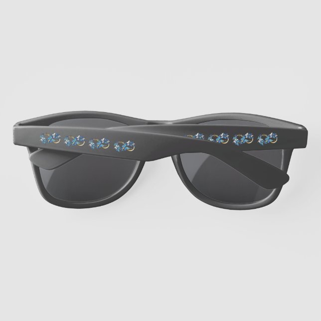 Gafas De Sol Símbolo infinito de mariposas Morpho azules (Reverso)