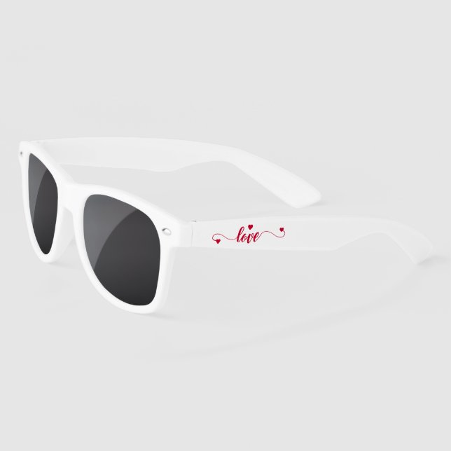 Gafas De Sol Simple Red Heart Modern Love Typography | Vacacion (Izquierda)