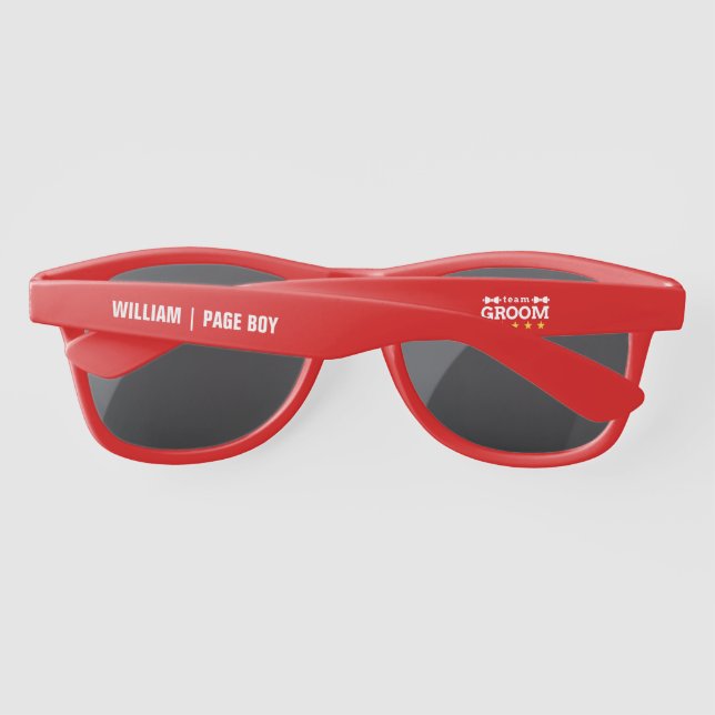 Gafas De Sol Team Groom | Groomsman | Soltero | Blanco negro (Reverso)