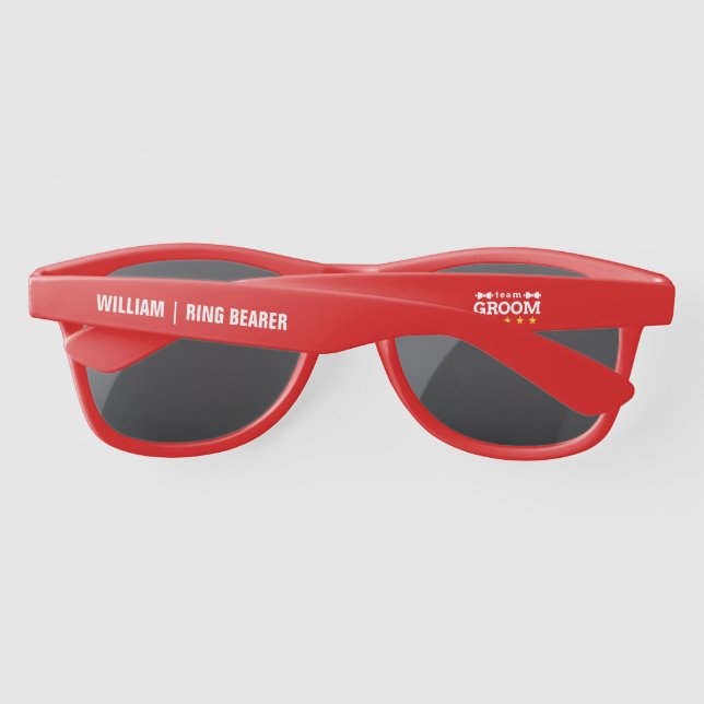 Gafas De Sol Team Groom | Groomsman | Soltero | Blanco negro (Reverso)