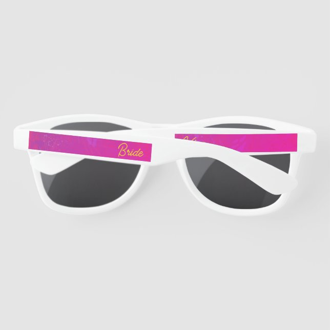Gafas De Sol Tropical Neon Miami Bachelorette Bride Vibes (Reverso)