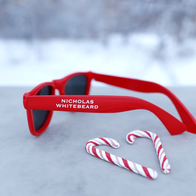 Gafas De Sol Vacaciones profesionales de Navidades rojos de San (🎅 Suitable for all Professional Santas  - just add your name!)
