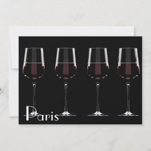 Gafas de vino con vino tinto en negro