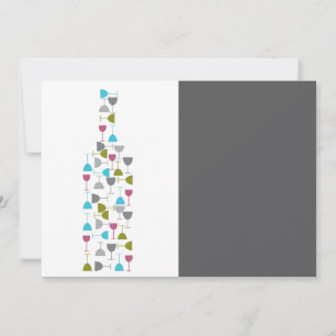 Gafas de vino formadas en una botella