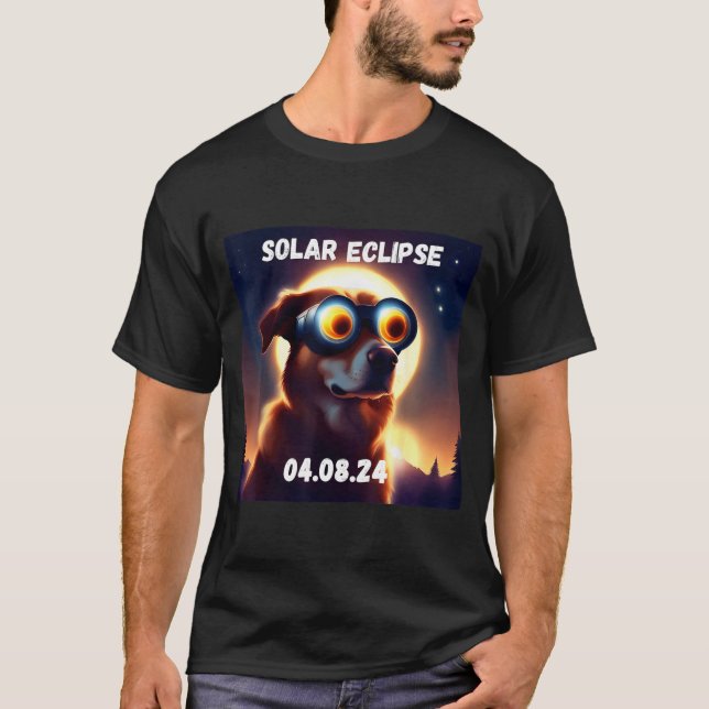 Gafas Eclipse Solar Total Perro Camiseta (Anverso)