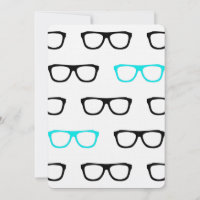 gafas geeky invitaciones de boda geek azul