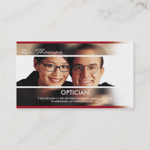Gafas profesionales Tarjetas de visita óptica