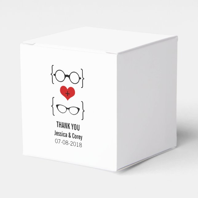 Gafas Rojas Geeky Cajas Favoras De Boda (Costado Anverso)