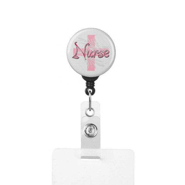 Gafete Enfermera rosada de la cruz/del remolino (Anverso Insignia con clip)