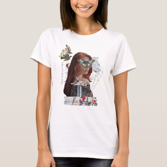 Gaia Mujer Mezcla camiseta de collage de medios (Anverso)