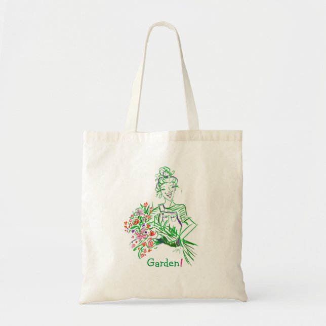 Gal de jardinería Bolsa de tetas de jardín ilustra (Frente)