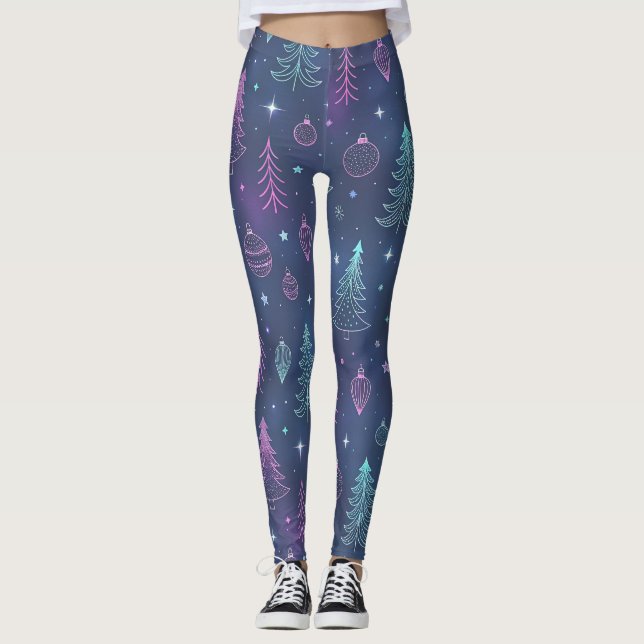 Galactic Christmas Leggings – Modern Festive Space (Anverso)