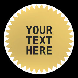 Galardón de sello de oro con texto personalizado
