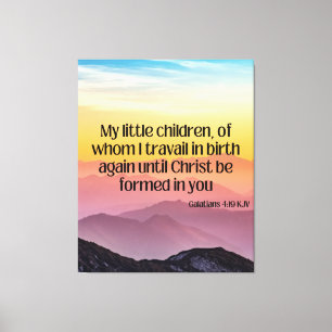 Galatianos 4:19 Biblia Verse KJV Foto Arte Pared