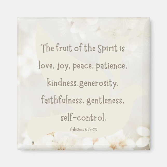 Galatianos 5:22-23 imán de 2" (Frente)