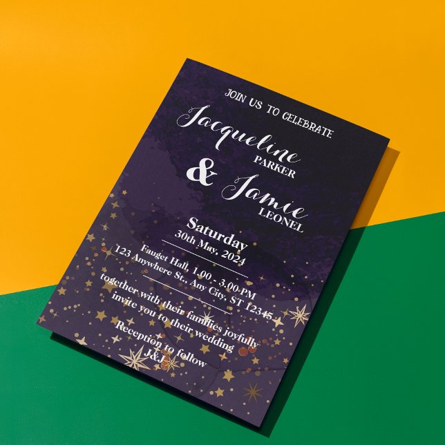 Galaxia acuarela de lujo Invitación a la boda (Luxury watercolor galaxy Wedding Invitation)