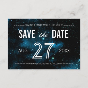 Galaxia azul Guardar las tarjetas de fecha