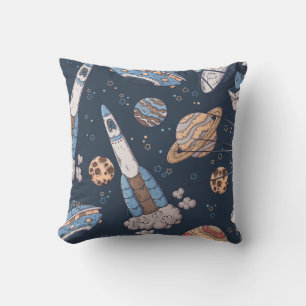 Galaxia Azul Marina En El Cojín decorativo Nocturn