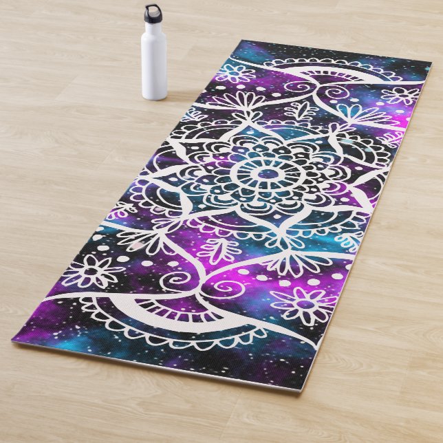 Galaxia azul morado Mandala Yoga Mat (In situ)