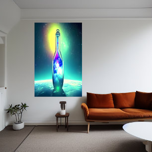 galaxia dentro de una botella Poster de arte de