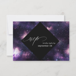 Galaxia Espacio exterior con tarjeta RSVP de comid