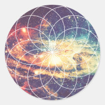 Galaxia geométrica #1 Pegatina