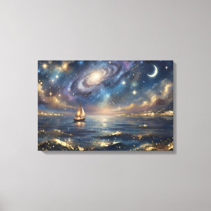 Galaxia Mágica Velero Lienzo Estirado - Soñador