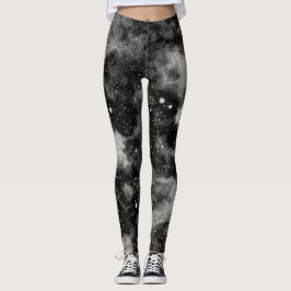 Galaxia negra y gris espacio cósmico Yoga Leggings