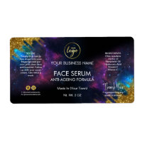 Galaxia Purpurina Etiqueta De Sero De Cara Negra Y