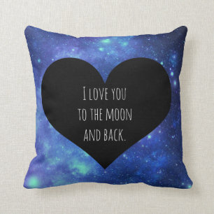 Galaxia te amo a la luna y a la almohada trasera