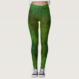 "Galaxia Verde" Abstract Leggings