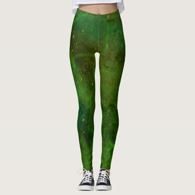 "Galaxia Verde" Abstract Leggings (Anverso)