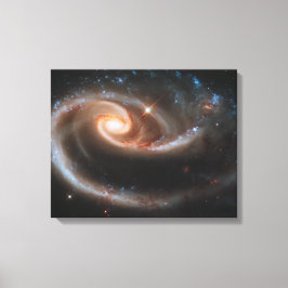 Galaxias espirales de rosa envueltas en lienzo