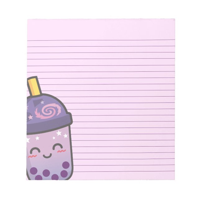Galaxy Boba Tea Stationery Bloc de notas con lino  (Frente)