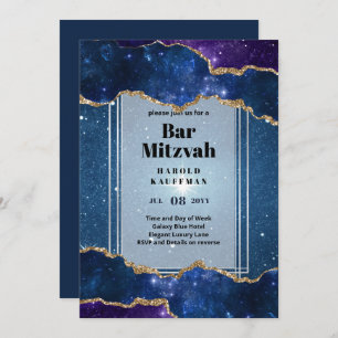 GALAXY Boys BAR MITVAH AGATE Blue Invitación