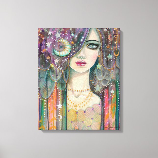 Galaxy Chica Belleza Bohemia Fantasía Arte (Anverso)