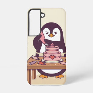 Galaxy S22 Funda para teléfono Samsung de pastel de pingüino 