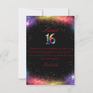 Galaxy Glow Sweet 16 Invitación
