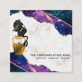 *~* Galaxy Mermaid Moon Mystic Agate Tarjeta de Ne