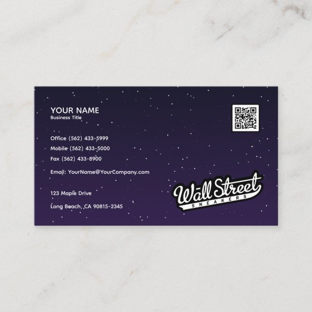 Galaxy Night Sky - Diseño de tarjetas de visita (Anverso)