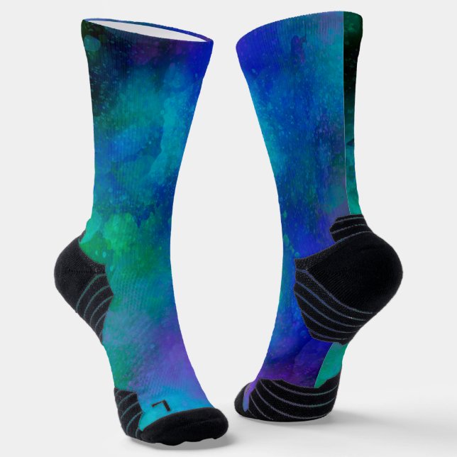 Galaxy Paint Splatter Efecto Calcetines verdes (Angular)